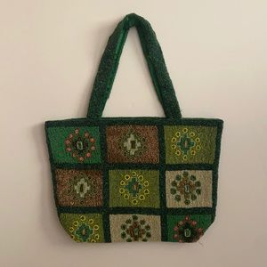 antique beaded tote bag